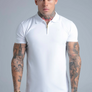 SikSilk - White Zip Polo T-Shirt
